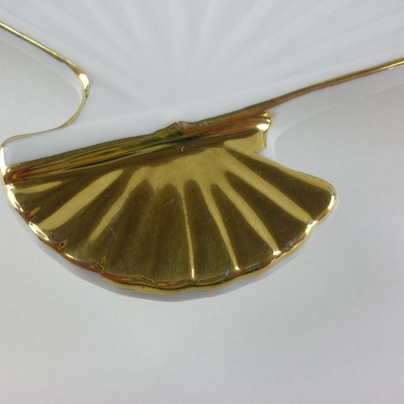 Ming Garden Otagiri Japan Handpainted Fan Trinket Dish Decor - Picture 6 of 8